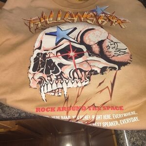 Halloween Graphic Crewneck Sweater - Tan